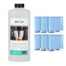 Zestaw 6x Drekker FILTRO-CA6903 - Filtr zamiennik do Philips Saeco AquaClean CA6903/10 CA6903/00 + odkamieniacz drekker 1000ml