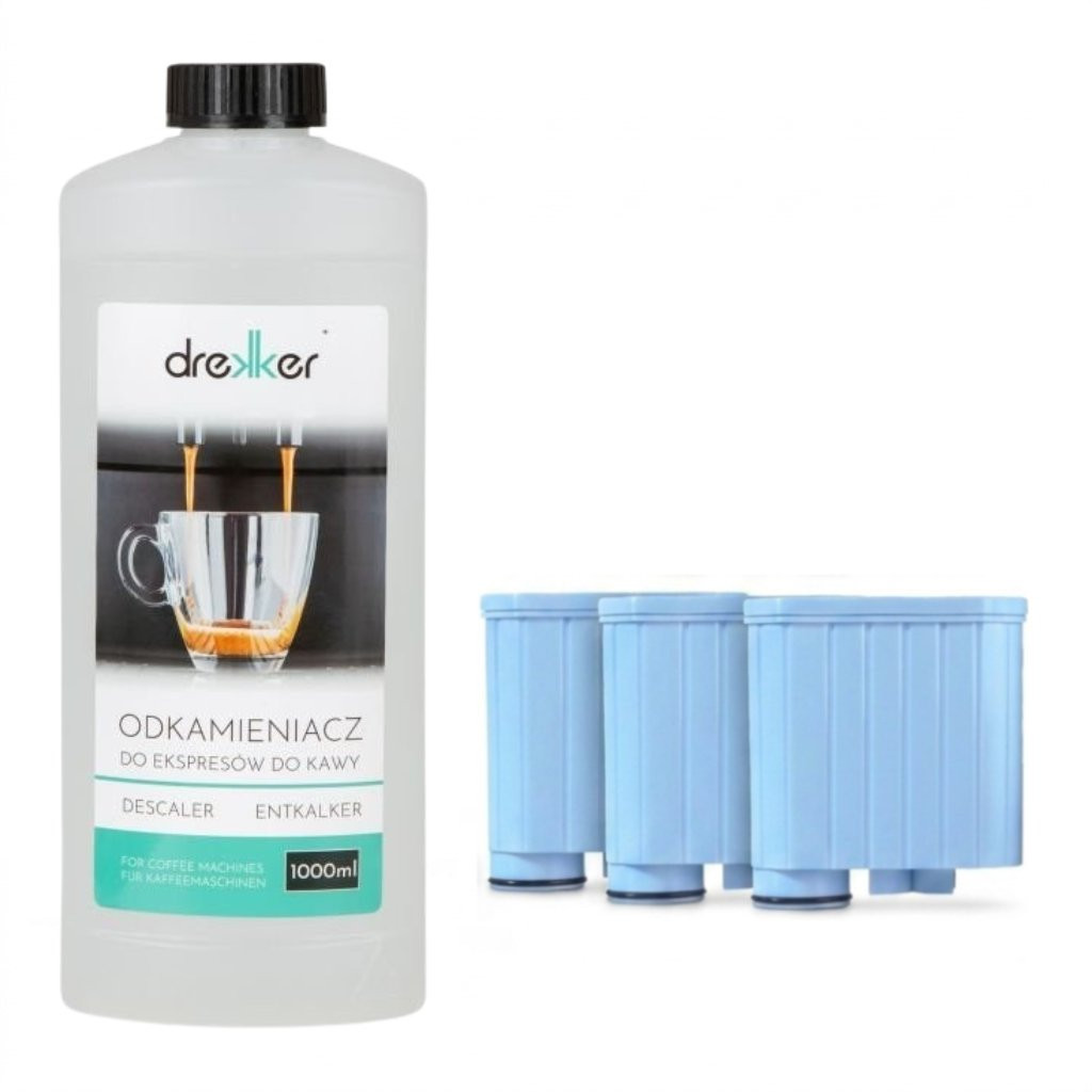 Zestaw 3x Drekker FILTRO-CA6903 - Filtr zamiennik do Philips Saeco AquaClean CA6903/10 CA6903/00 + odkamieniacz drekker 1000ml