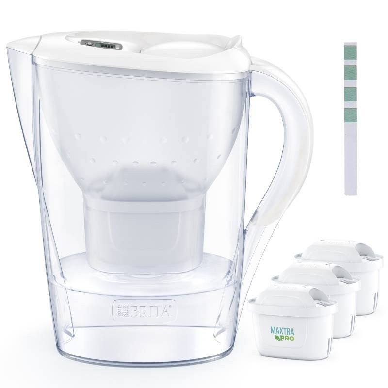 Dzbanek filtrujący Brita Marella 2,4L biały z 3 filtrami Brita MAXTRA PRO Pure Performance + tester twardości wody GRATIS