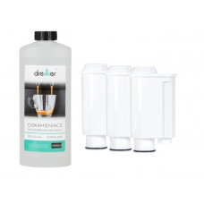 Zestaw 3 filtrów Drekker FILTRO-CA6702 - Filtr zamiennik do Brita Intenza+ CA 6702/00 + + odkamieniacz drekker 1000ml