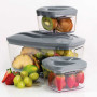 SeeYoo pojemniki próżniowe na żywność - zestaw 5 pojemników - kolor stalowy