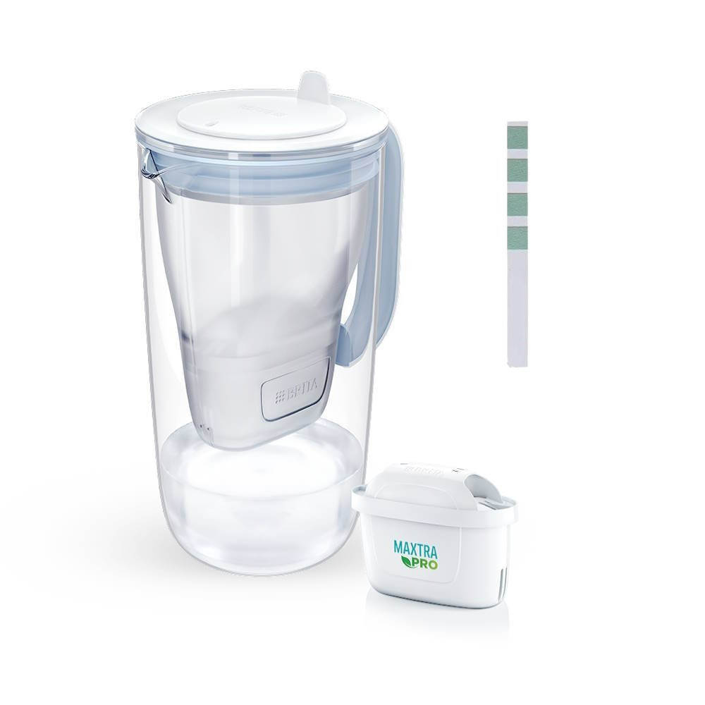 Szklany dzbanek Brita Glass 2,5L niebieski + tester twardości wody GRATIS