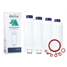Filtr Drekker zamiennik Delonghi - DLS C002 zestaw 4 sztuk + komplet uszczelek