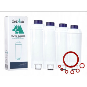 4x Filtr do DeLonghi DLS C002 Zamiennik + USZCZELKI GRATIS