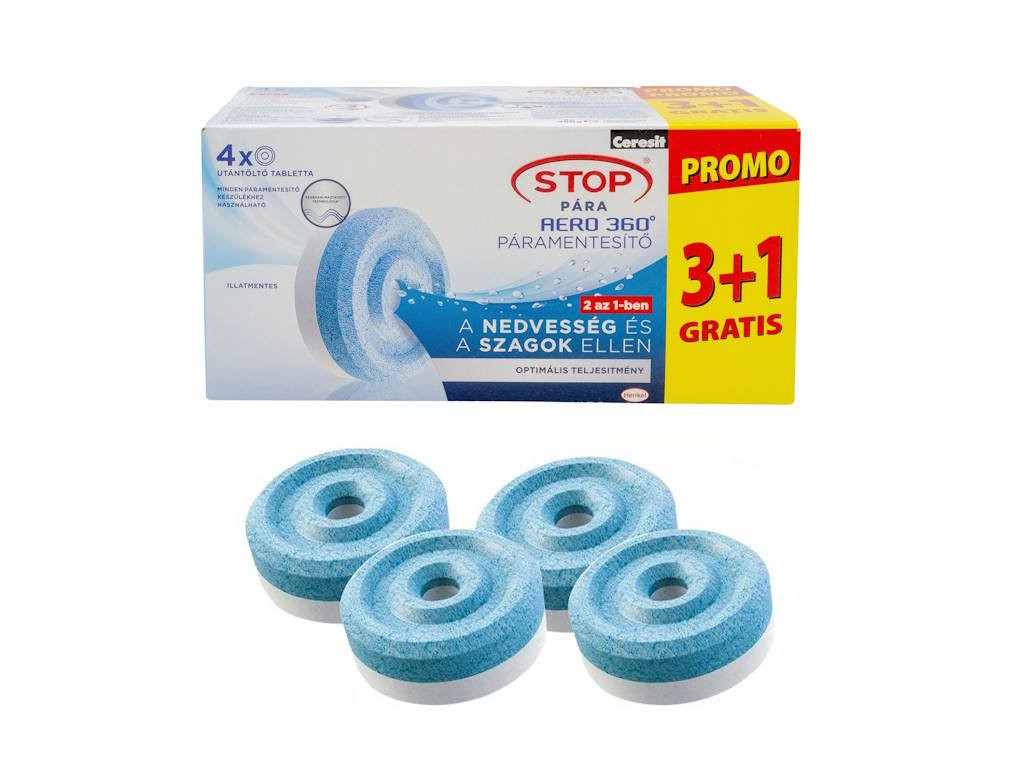 CERESIT Tabletki Stop Wilgoci 4 x 450g Aero 360° do pochłaniacza wilgoci