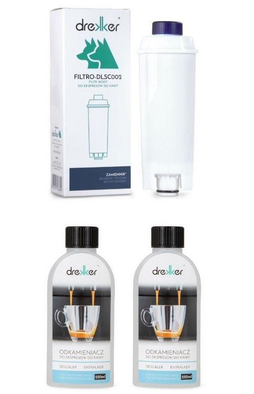 DeLonghi: filtr zamiennik C002 + odkamieniacz zamiennik 500ml