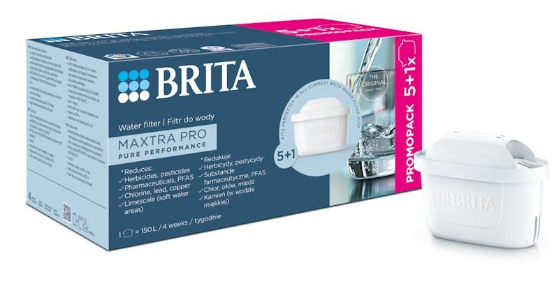 Filtr do wody Brita MAXTRA PRO Pure Performance - 6 sztuk | Oryginalny filtr do dzbanków