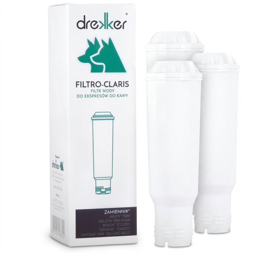 Zestaw 3 filtrów Drekker FILTRO-CLARIS - Filtr zamiennik do Bosch/Krups/Nivona/Melitta