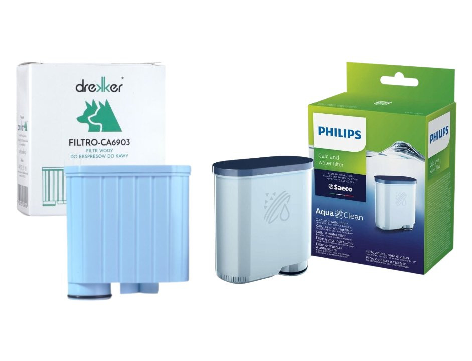 Zestaw Drekker FILTRO-CA6903 - Filtr zamiennik do Philips Saeco + Filtr Philips Saeco AquaClean CA6903/10 do ekspresu oryginalny