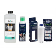 Zestaw Filtr DeLonghi DLS C002 + DeLonghi  DLSC550 - Środek czyszczący + Odkamieniacz do ekspresu do kawy 1000 ml drekker