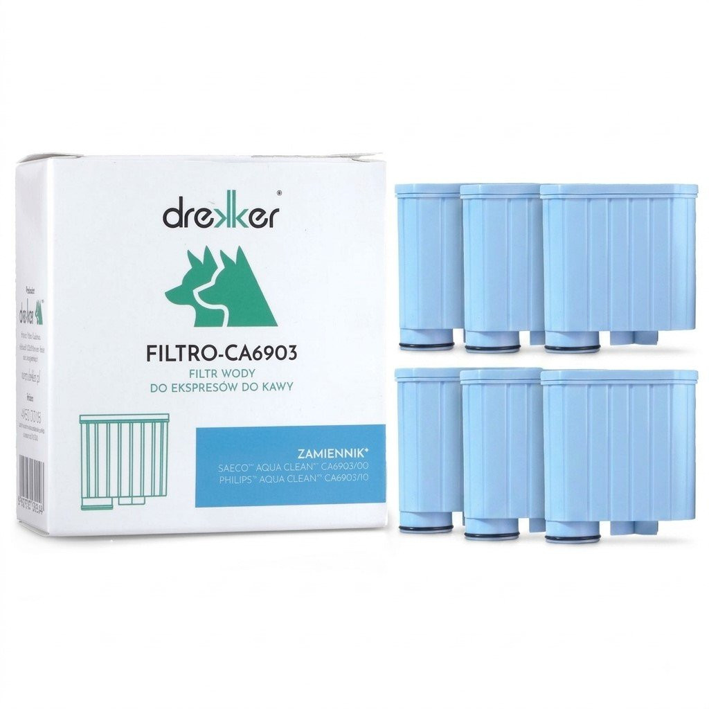 Zestaw 6 filtrów Drekker FILTRO-CA6903 - Filtr zamiennik do Philips Saeco AquaClean CA6903/10 CA6903/00