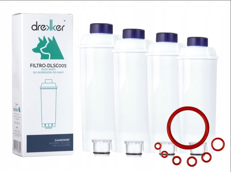 4x Filtr do DeLonghi DLS C002 Zamiennik + USZCZELKI GRATIS