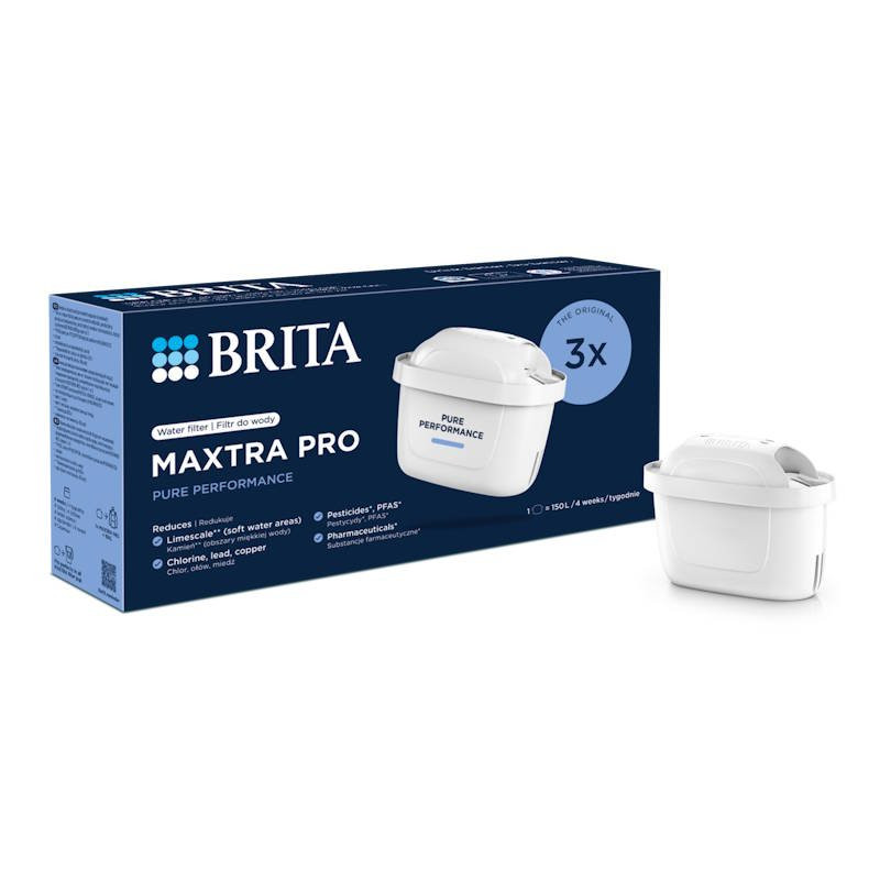 Filtr do wody Brita MAXTRA PRO Pure Performance - 3 sztuki | Oryginalny filtr do dzbanków