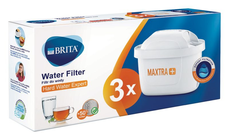 Filtr do wody Brita MAXTRA+ Hard Water Expert - 3 sztuki | Oryginalny filtr do dzbanków