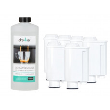 Zestaw 6 filtrów Drekker FILTRO-CA6702 - Filtr zamiennik do Brita Intenza+ CA 6702/00 + + odkamieniacz drekker 1000ml